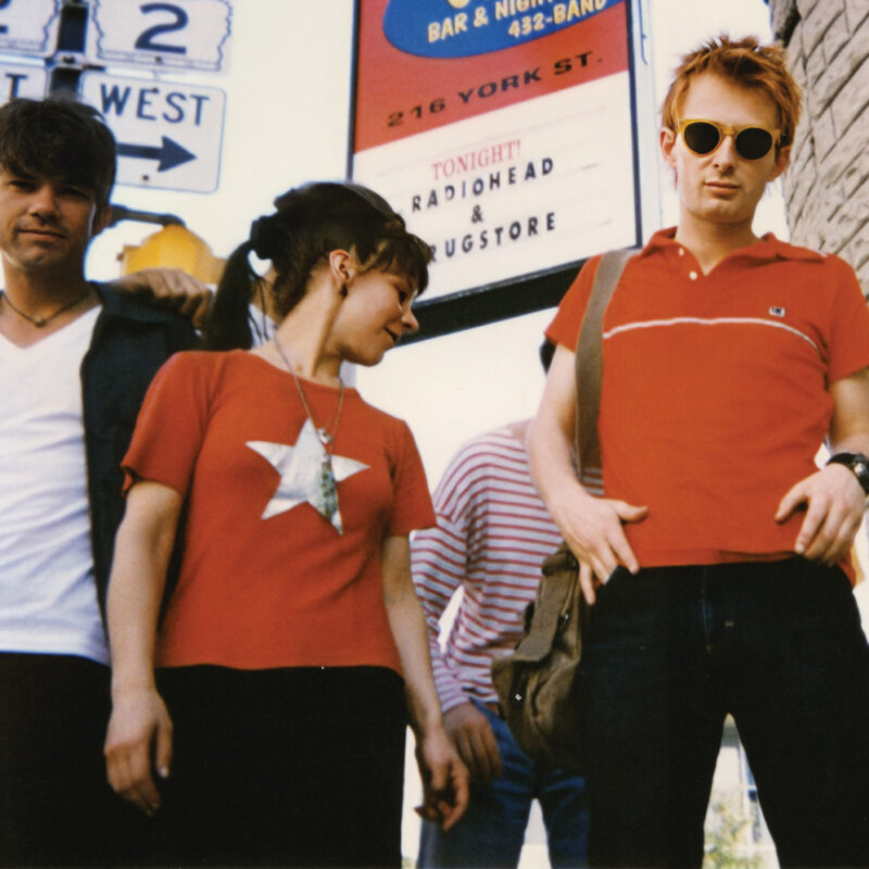Members of Drugstore, Daron and Isabel with Thom Yorke from Radiohead band