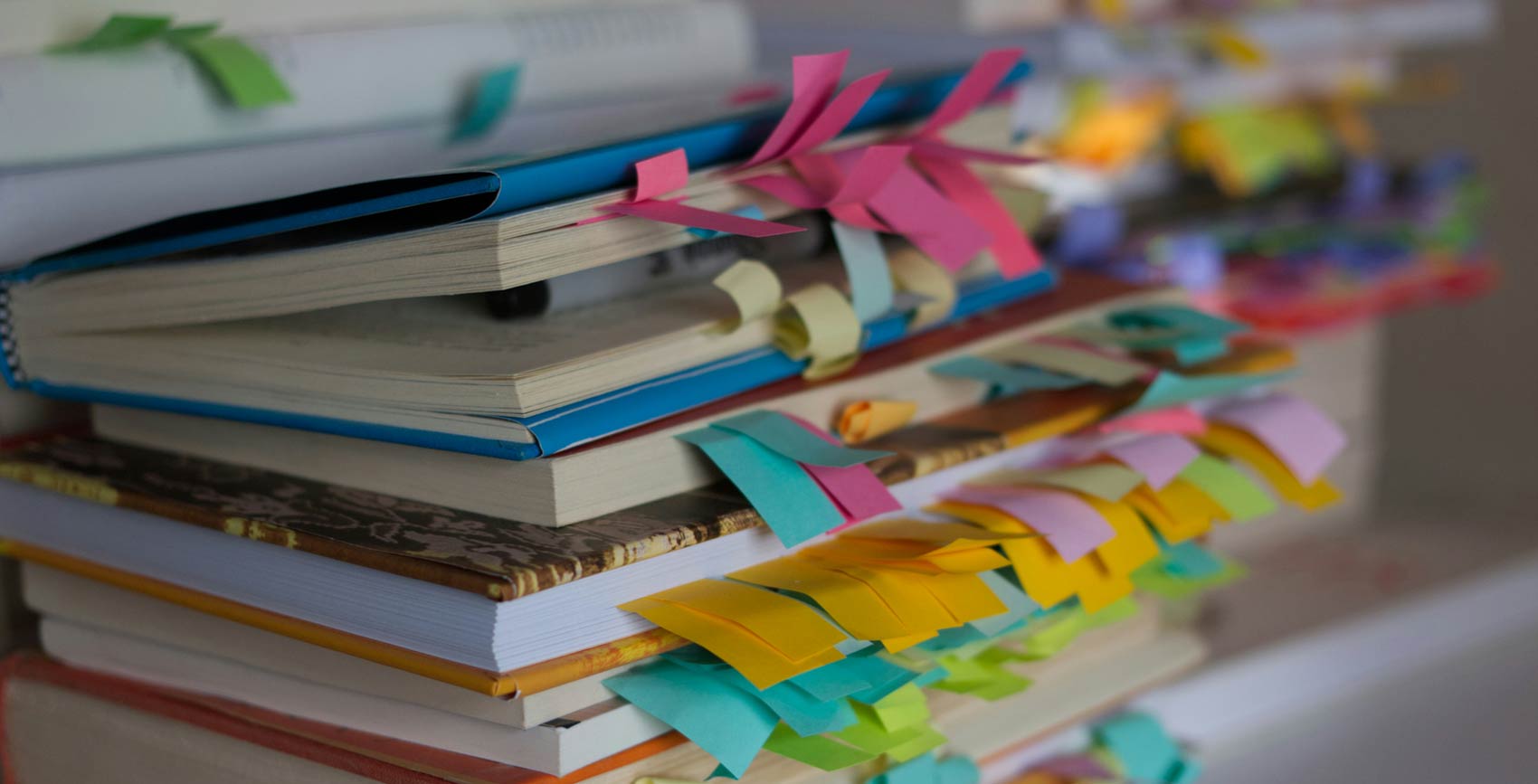 Books with bookmarks