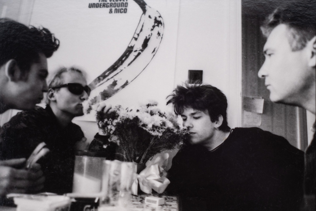 Winterset band promo photo at kitchen table