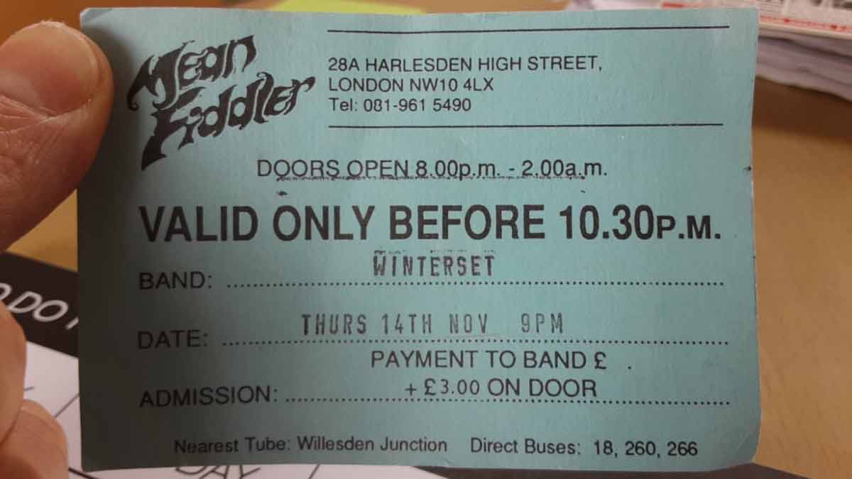 Winterset gig ticket